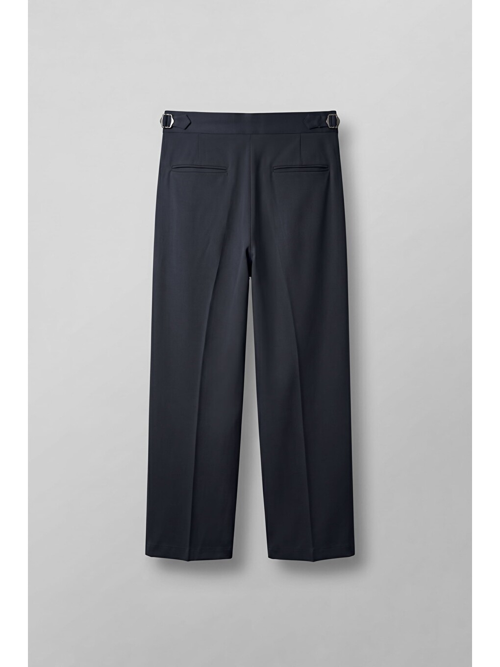 Erkek Süper Baggy Pileli Geniş Paça Gabardin Pantolon Lacivert-1