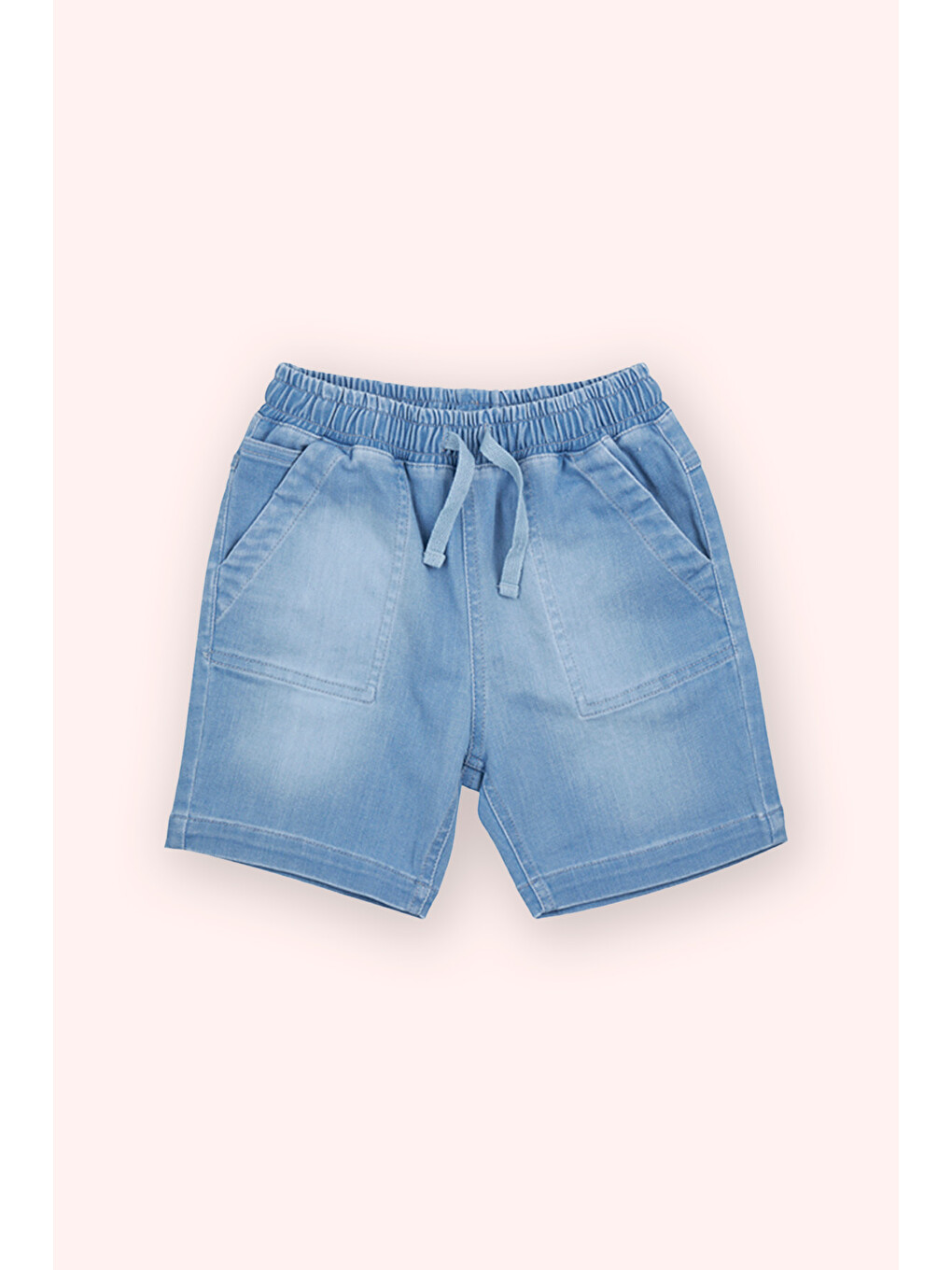Erkek Bebek Beli Lastikli Lacivert Jean Şort