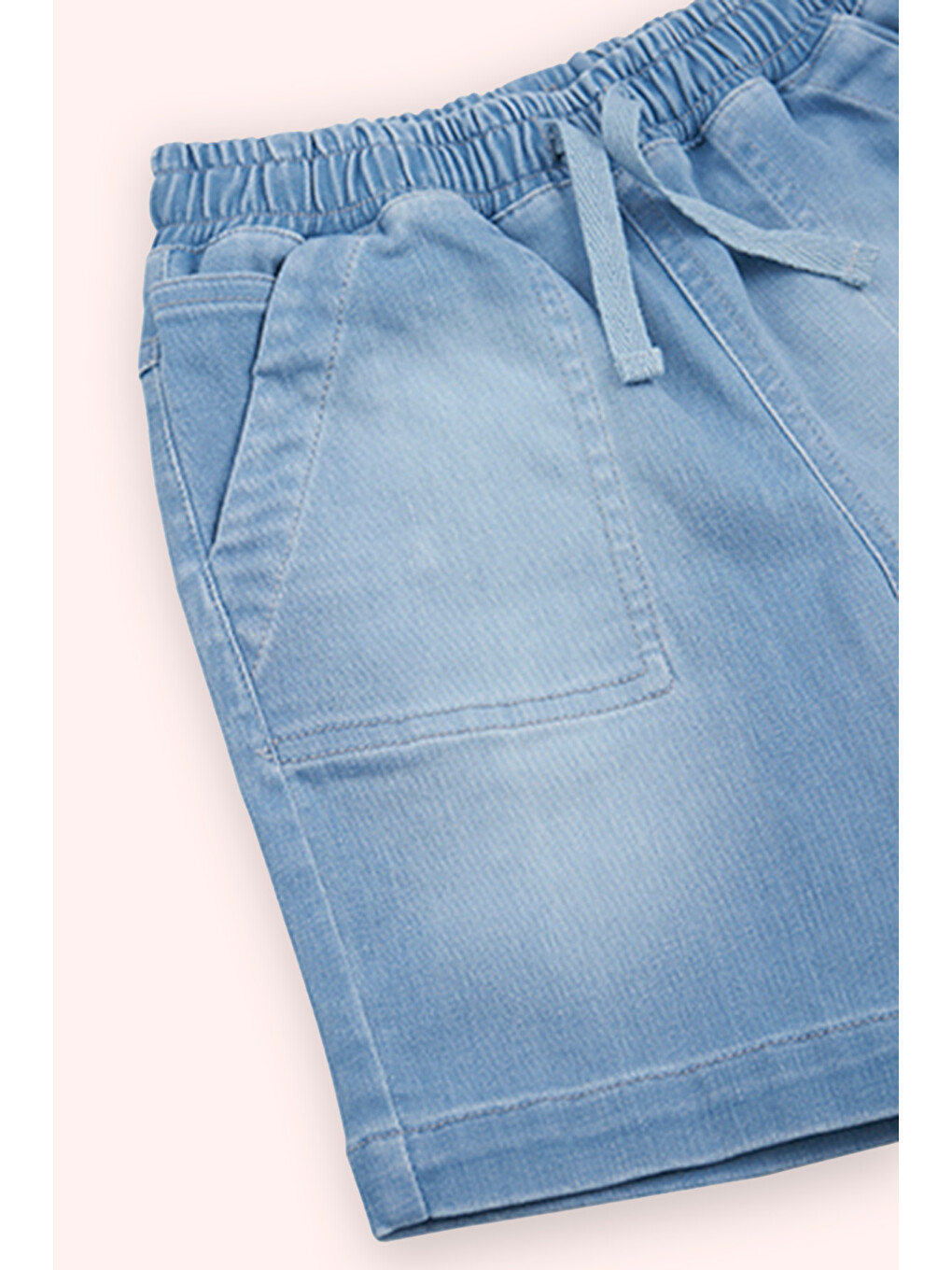 Erkek Bebek Beli Lastikli Lacivert Jean Şort-2