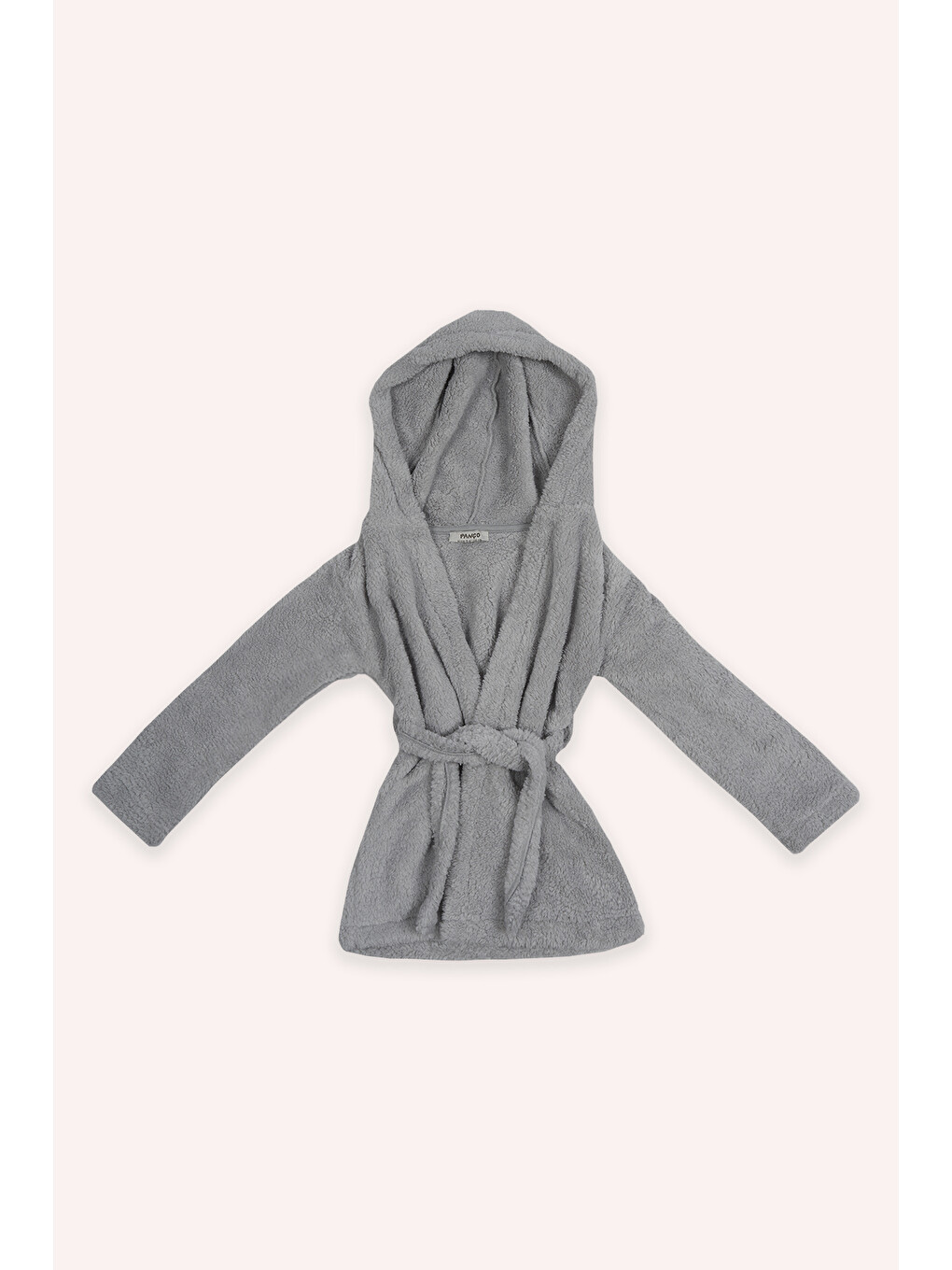 Unisex Gri Pelüş Sabahlık
