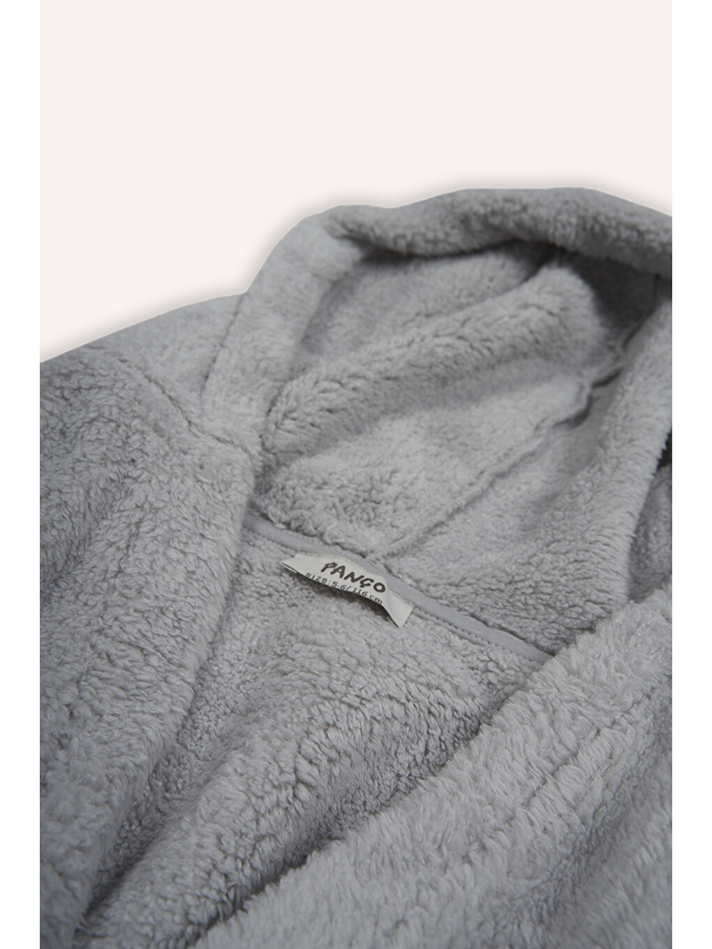 Unisex Gri Pelüş Sabahlık-2