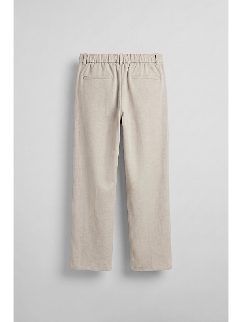 Erkek Relaxed Fit Keten Görünümlü Pantolon Ekru-1