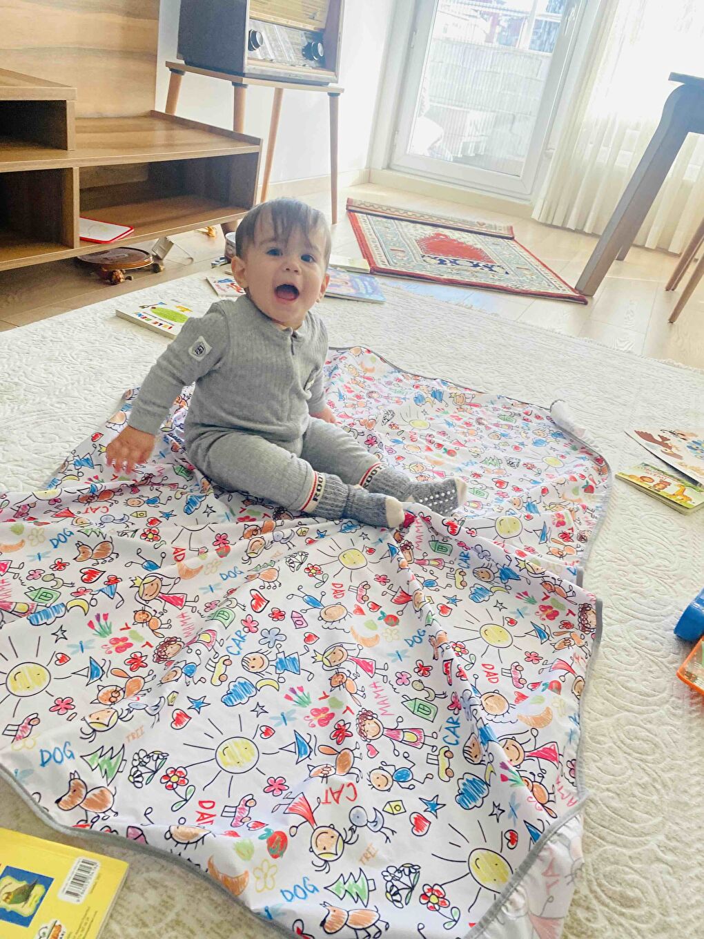 145x210cm, Family, Su Geçirmez, Yer/Masa Örtüsü, Aktivite, Yemek ve Oyun için Çok Amaçlı Örtü-11