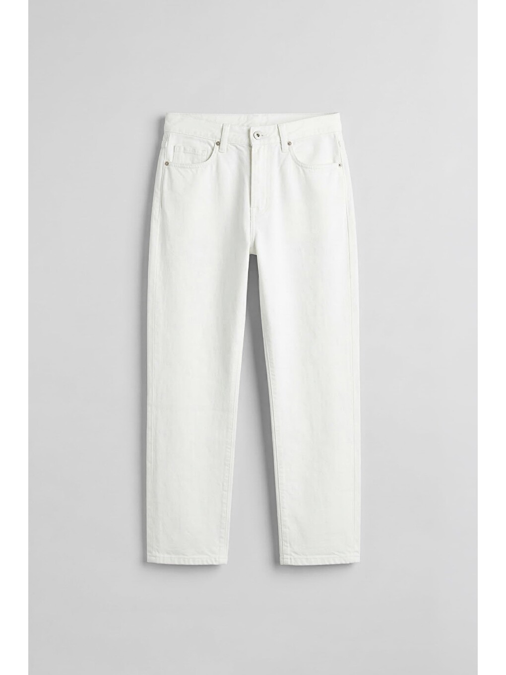 Erkek Boyfriend %100 Pamuk Jean Pantolon Beyaz