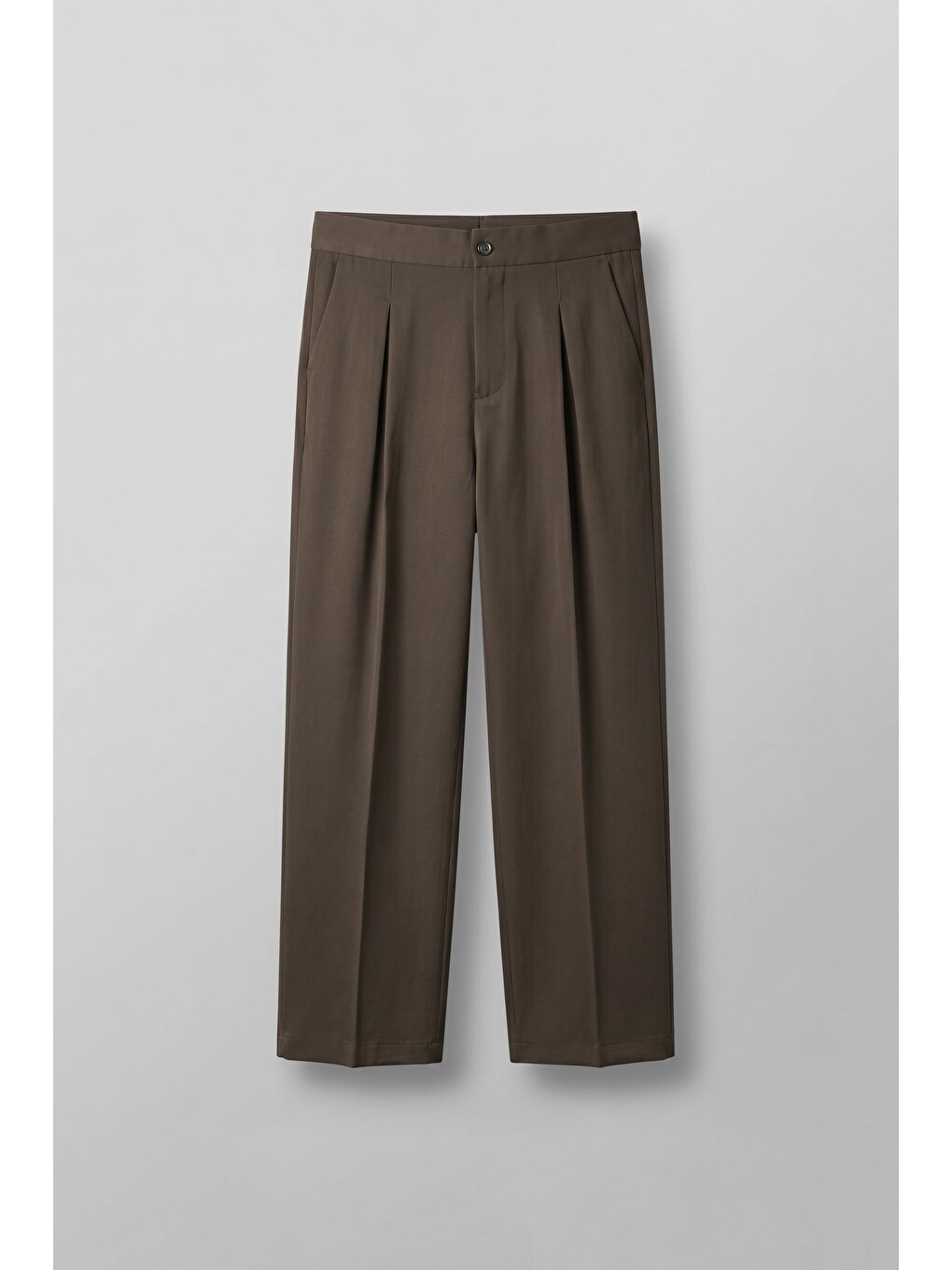 Kahverengi Erkek Süper Baggy Pileli Geniş Paça Gabardin Pantolon Açık Kahve