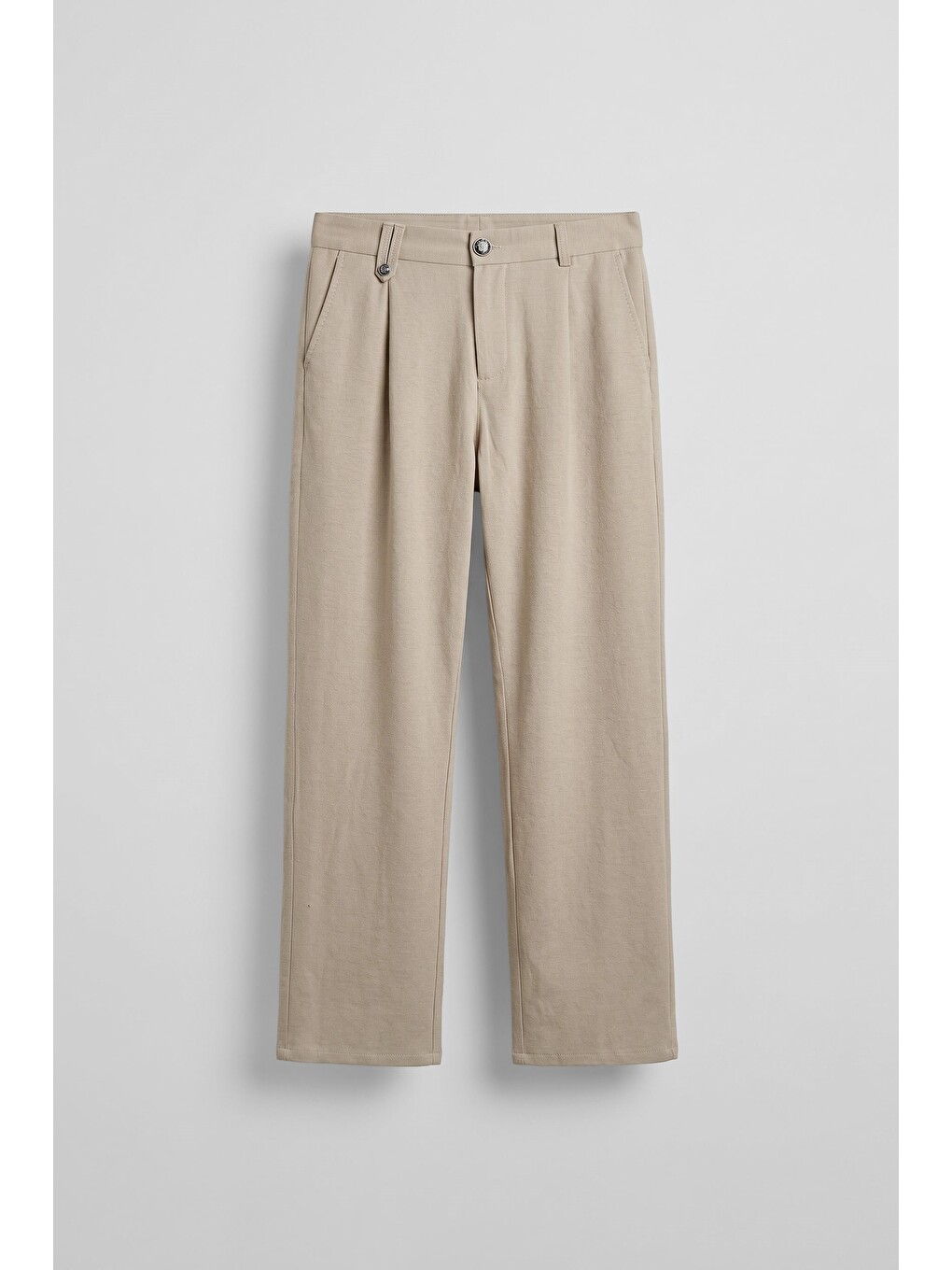 Erkek Relaxed Fit Keten Görünümlü Pantolon Bej