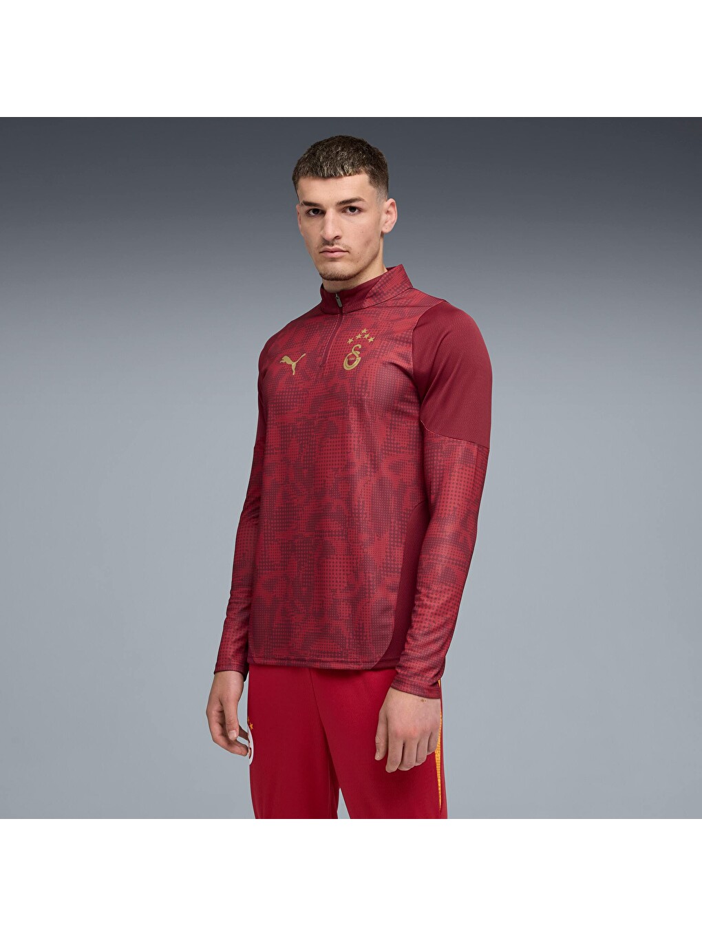 Kırmızı GALATASARAY Erkek Antrenman Fermuarlı Üst-4