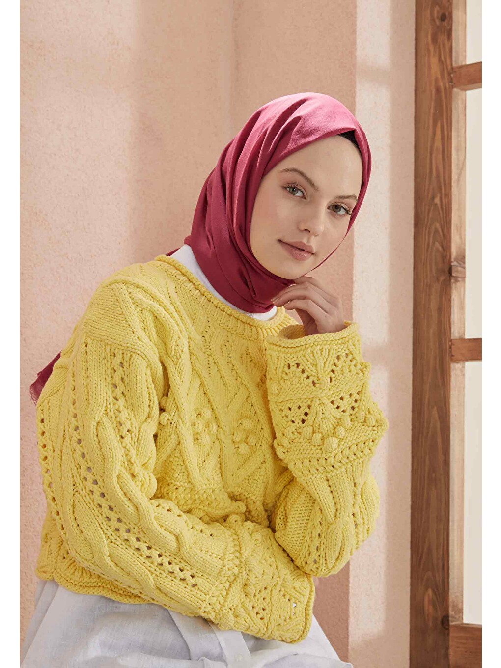 İnce Pamuk Vual Şal Fuşya