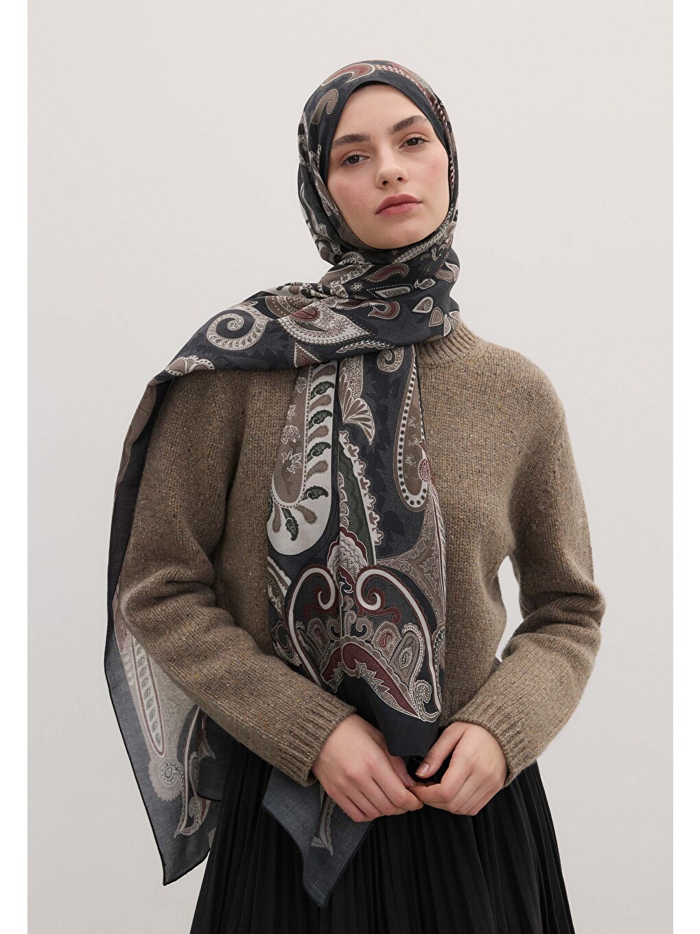 Evrın Desen Şal Siyah-7