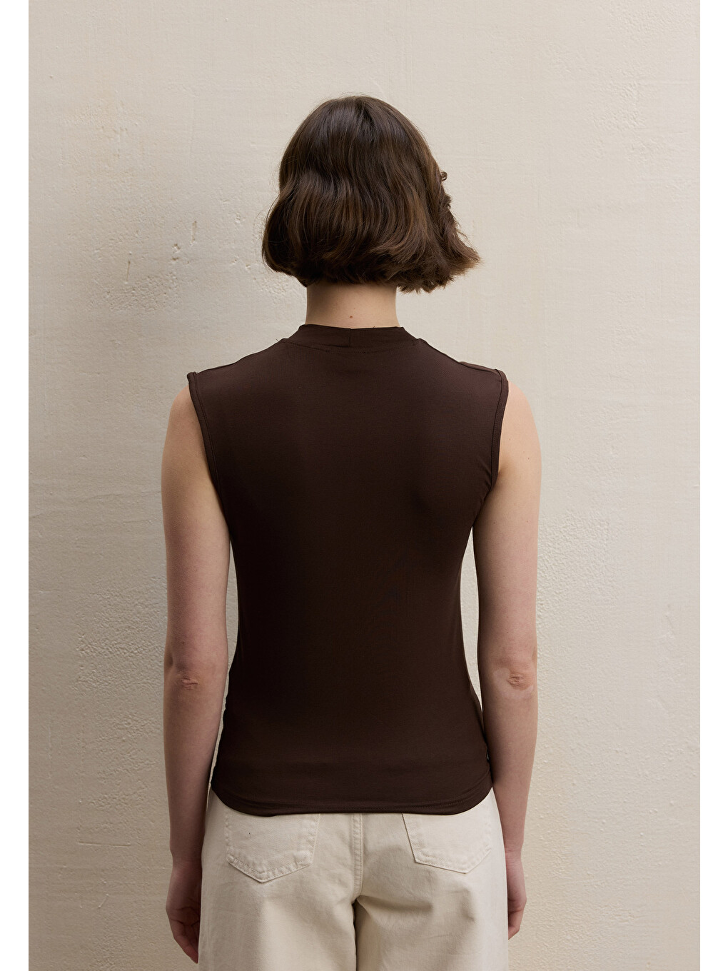 Kahverengi Sıfır Kol Bambu Body Acı Kahve-2