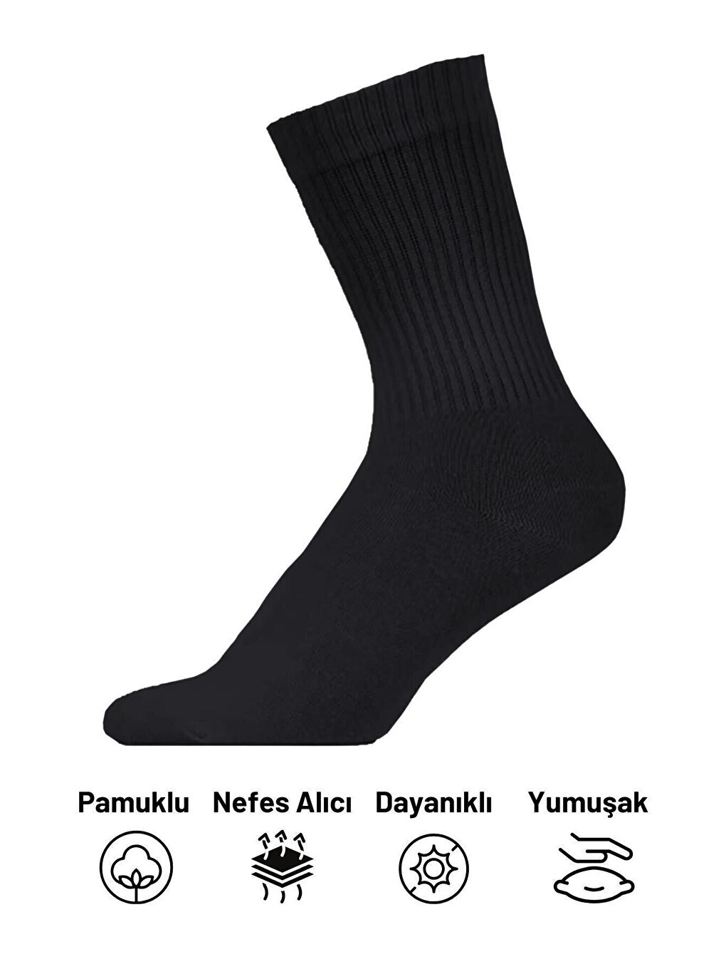 Black Deer Beyaz Tenis Çorabı Kolej Çorap Unisex 2 Adet - 9