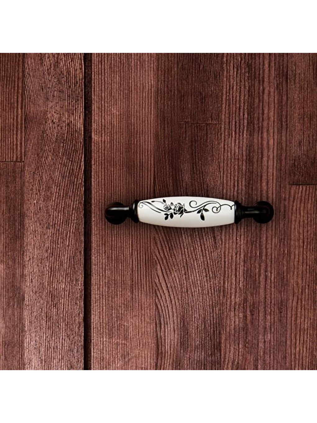 Yıldız Desenli 96 Kulp - Beyaz / Siyah