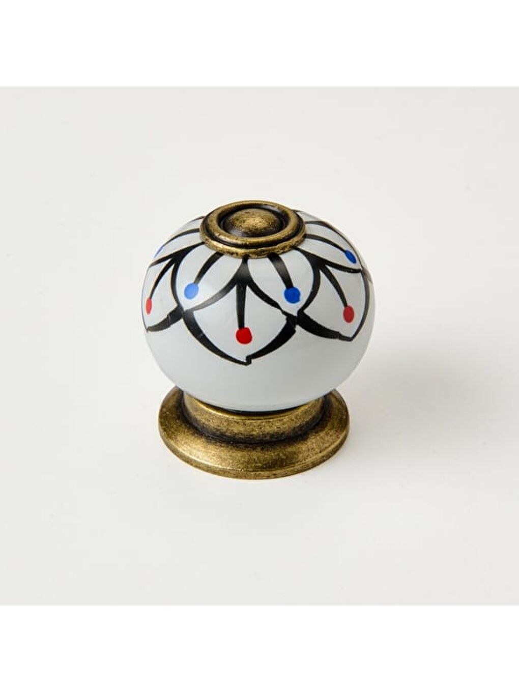 Rustik Düğme Kulp - Beyaz / Antik-3