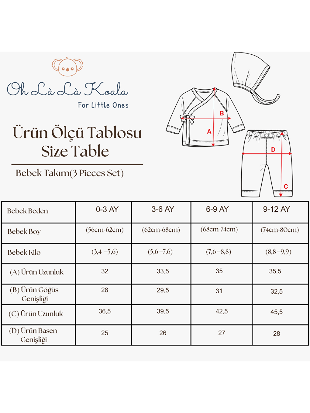 Beyaz Kuş Baskılı Pure Hug Serisi Kruvaze 3'lü Takım-3