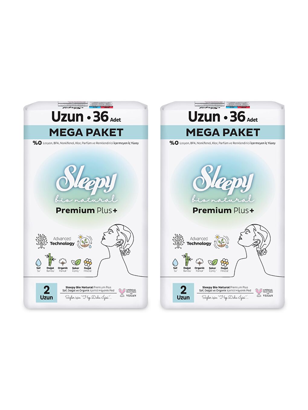 Bio Natural Premium Plus Hijyenik Ped Mega Paket Uzun 36x2 (72 Adet) + Cüzdan Hediyeli-2