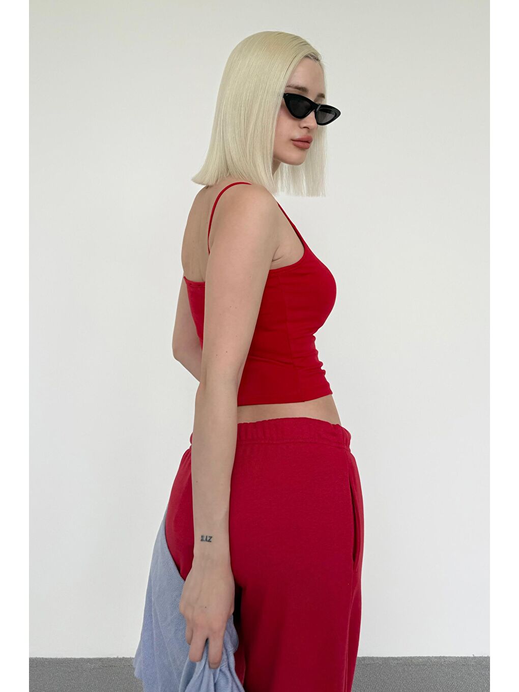 Kırmızı Askılı V Yaka Atlet Mg2454-3