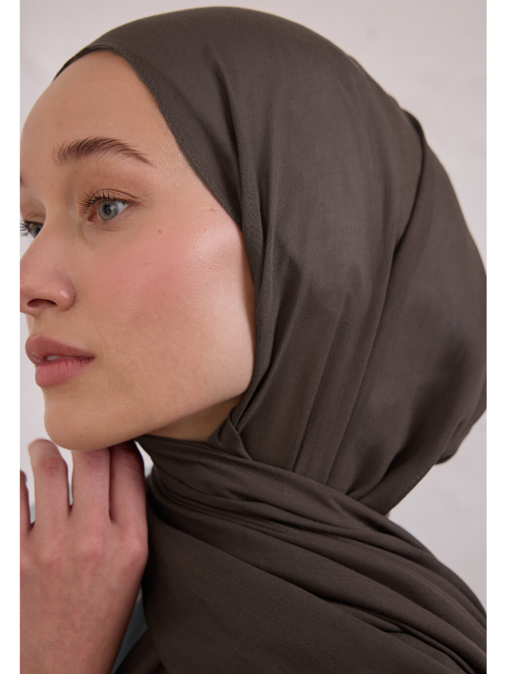 Kahverengi Soft Viskon Şal Tozlu Kahve-2