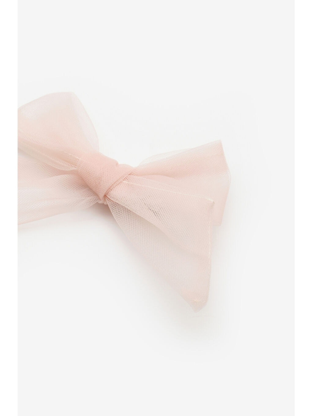 Pembe Pudra Bağlama Tül Fiyonk Kız Çocuk Klips Toka-1