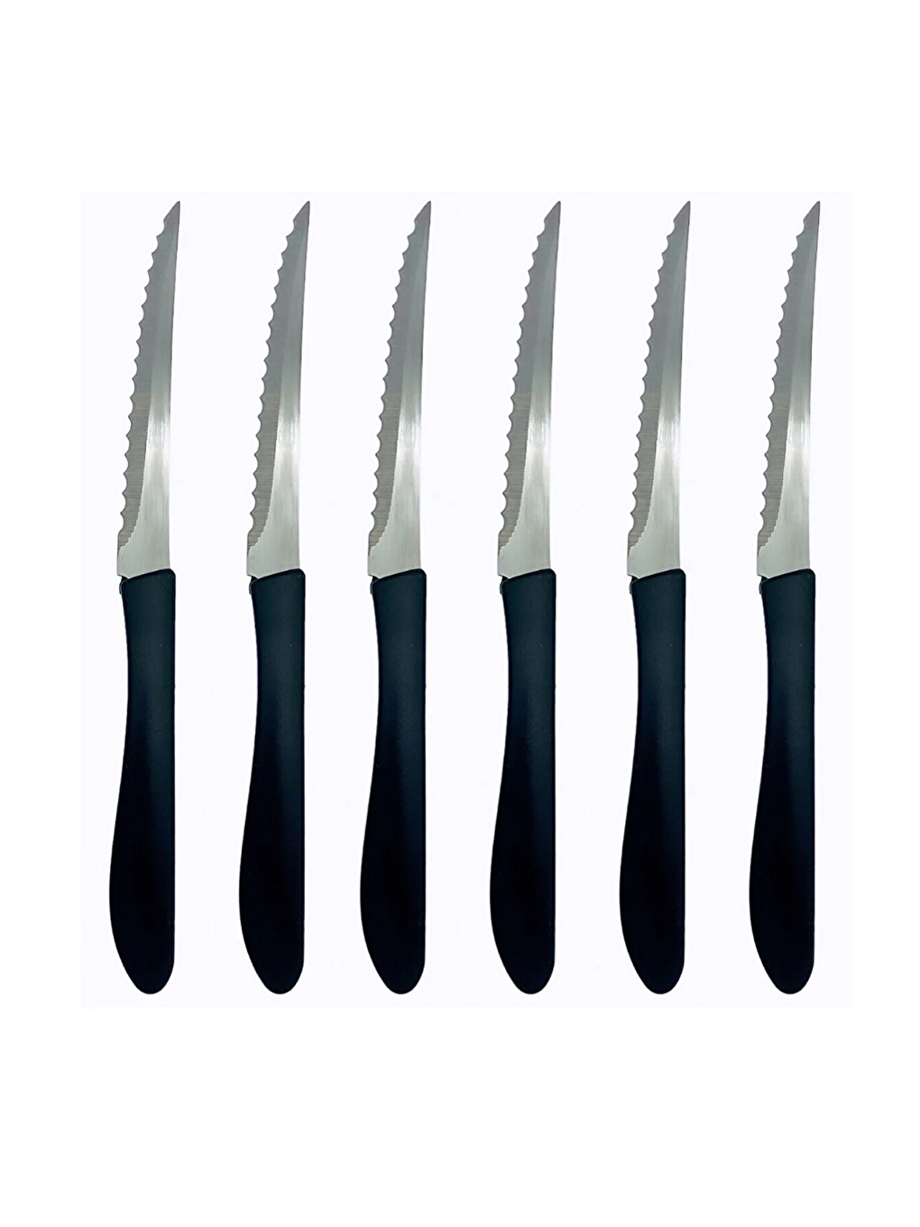Paslanmaz Çelik Siyah Et Biftek ve Bonfile Bıçağı 6 Adet