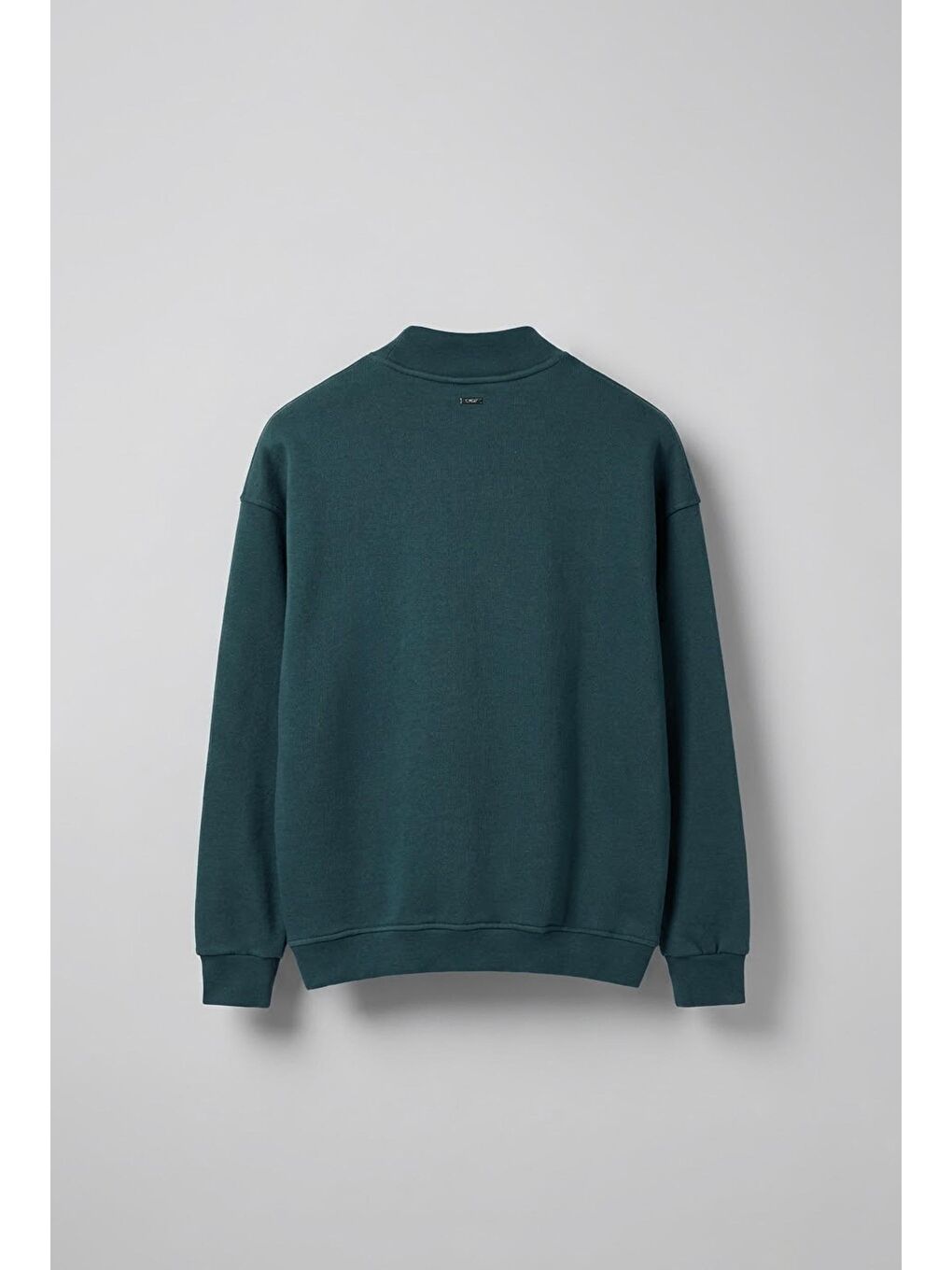 Erkek Rahat Kalıp Basic Uzun Kollu Sweatshirt Yeşil-1