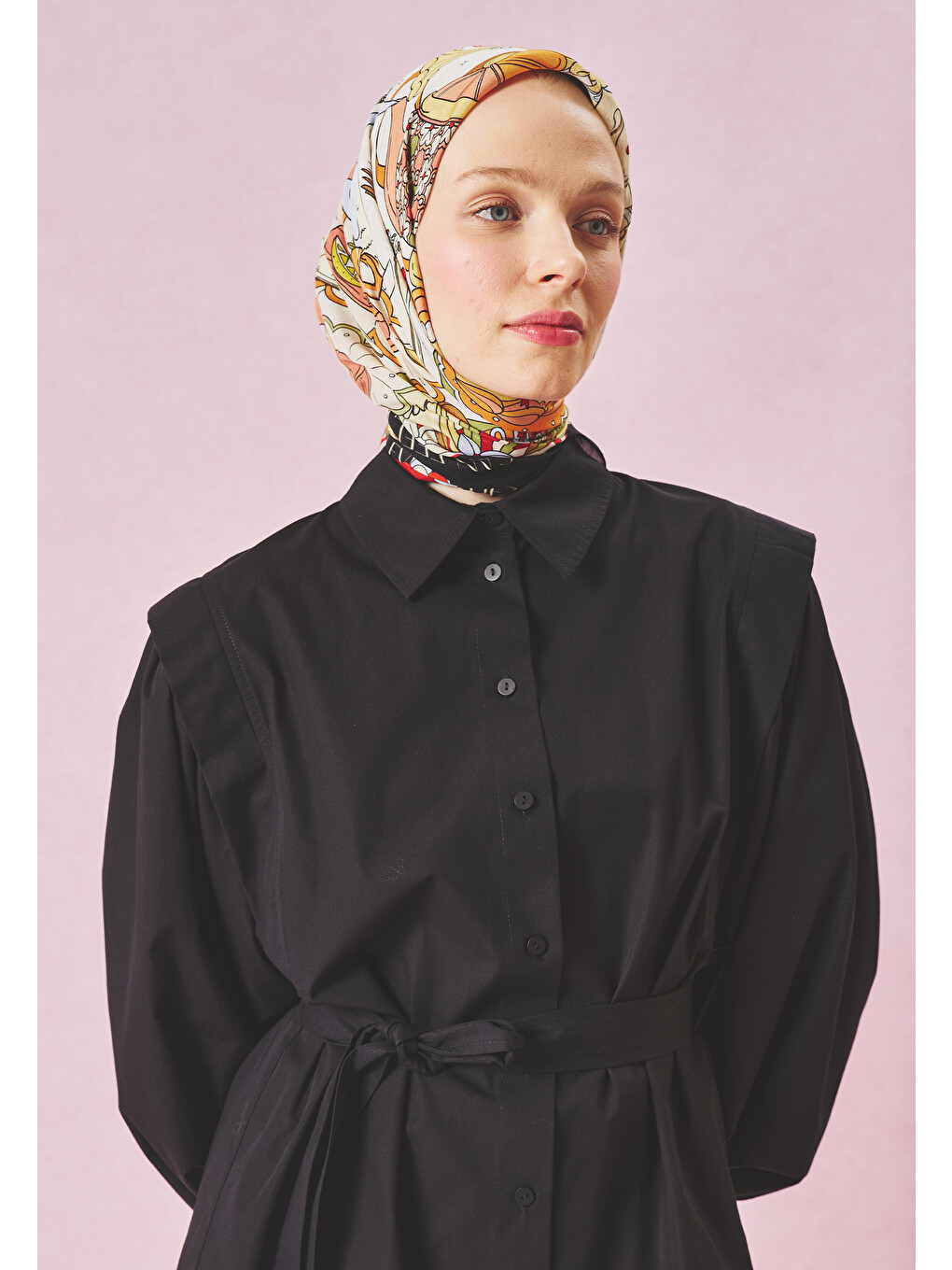 Siyah A Cındrella's Dream Desen Floş Viskon Eşarp Black Swan-5