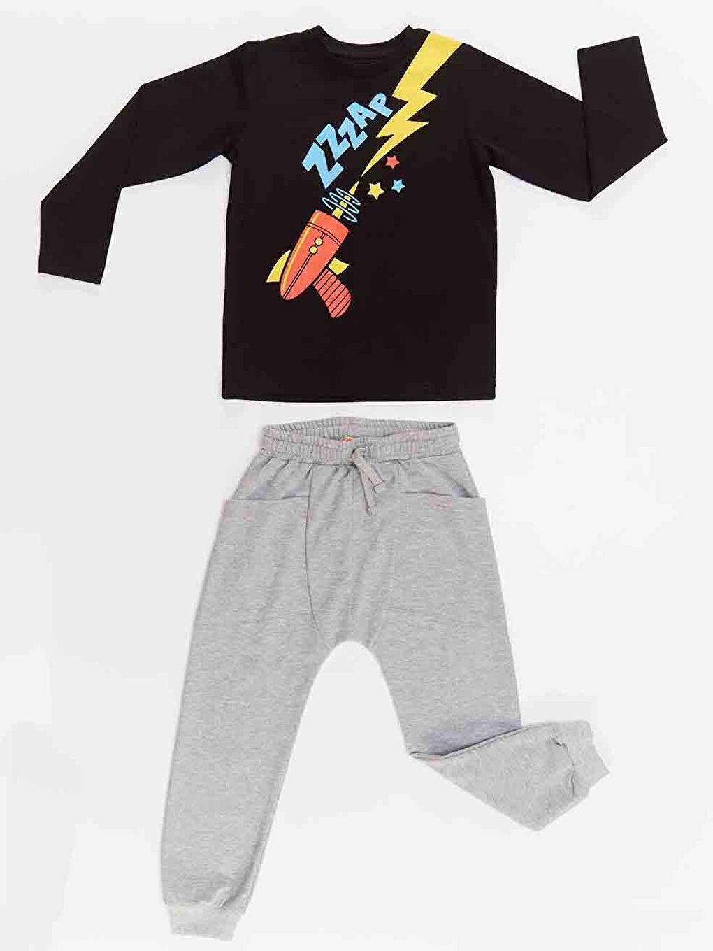 Denokids Karışık Zap Roket Erkek Çocuk T-shirt Pantolon Takım - 2