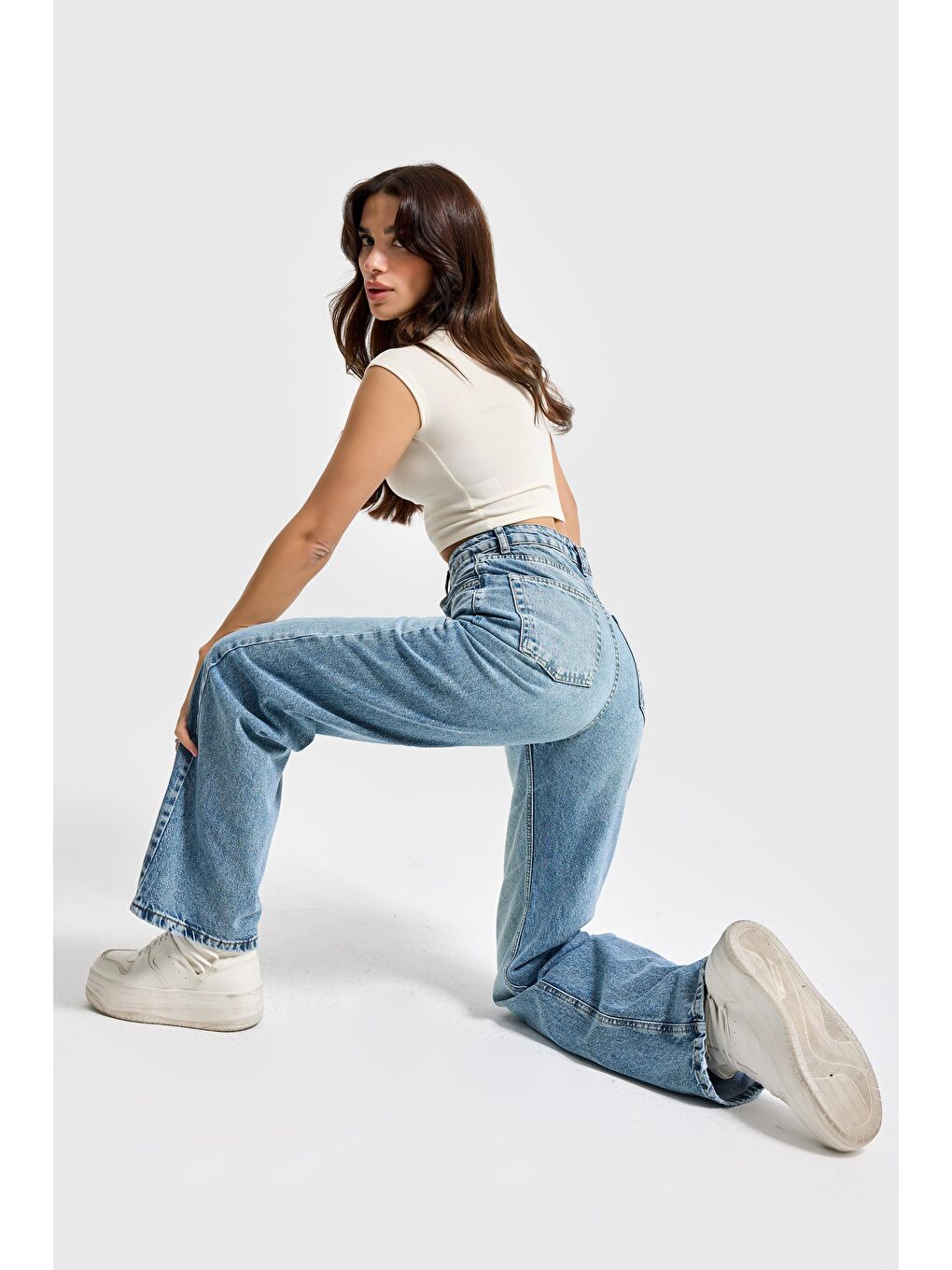 Mavi Kadın T.Kot Rengi Doris 4s5-80 Straight Fit Yüksek Bel %100 Pamuk İç Boy 80cm Denim Jean-1