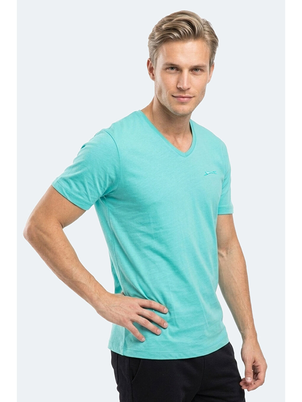 SARGON Erkek %100 Pamuk Tişört Koyu Yeşil-5