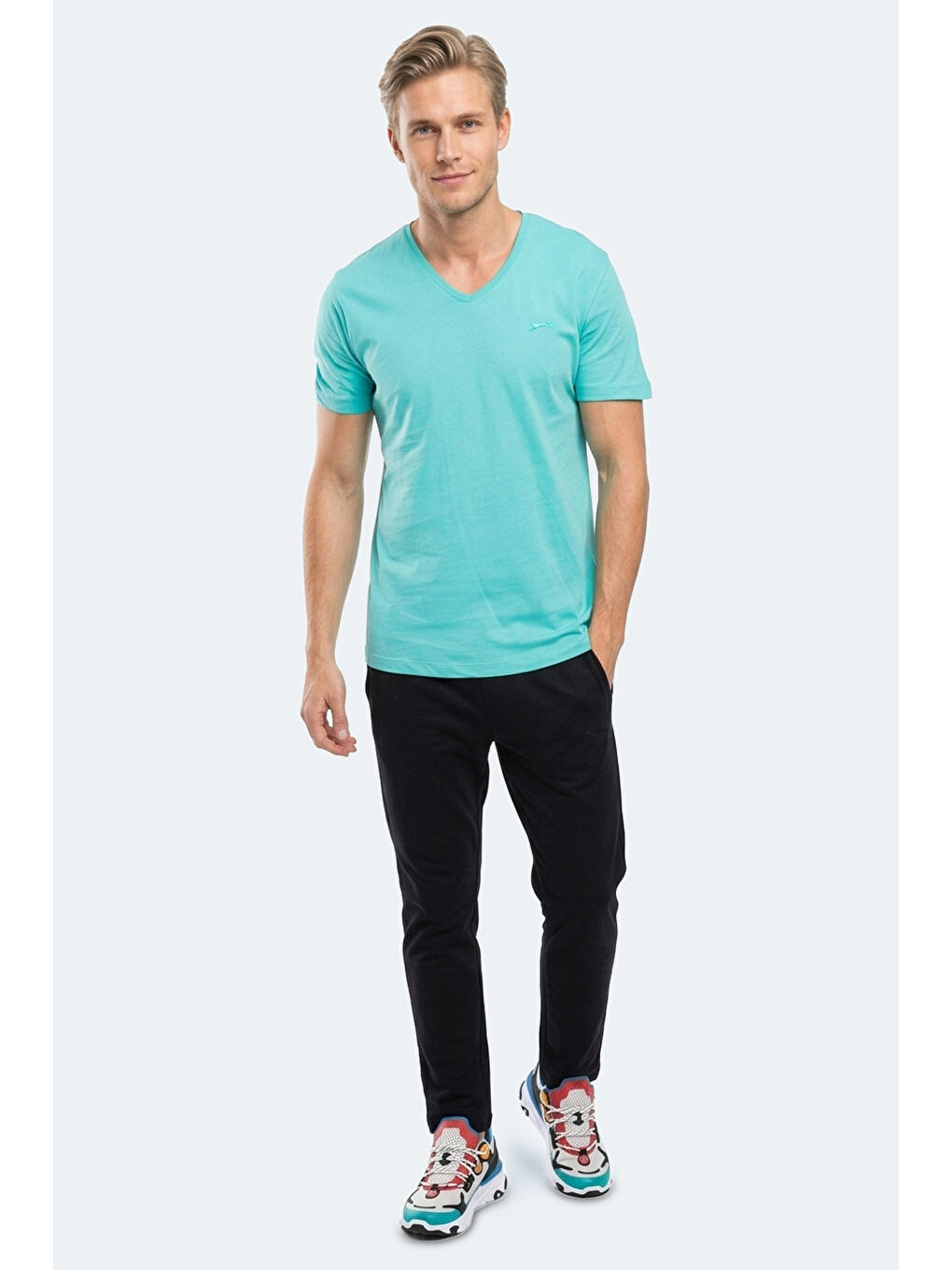 SARGON Erkek %100 Pamuk Tişört Koyu Yeşil-6