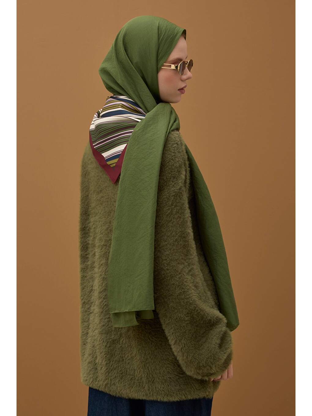 Yeşil Soft Kraş Şal Selvi-1