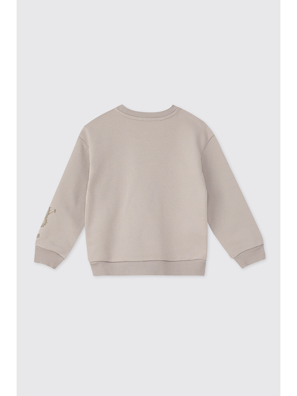 Bej Erkek Bebek Yumuşak Dokulu Taş Sweatshirt-1