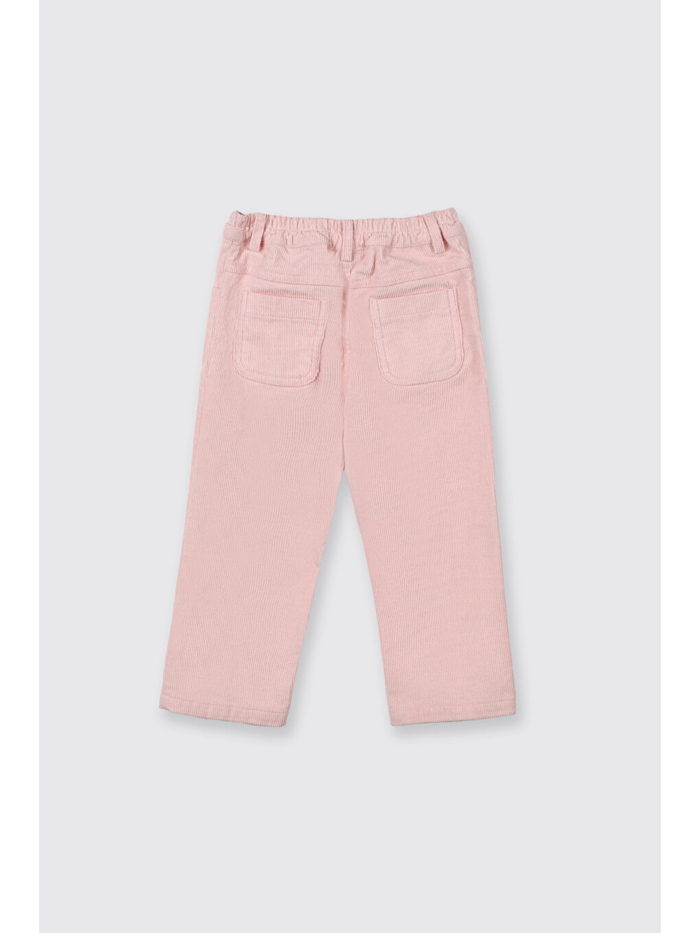 Pembe Kız Bebek Nakış Detaylı Kadife Pantolon-1