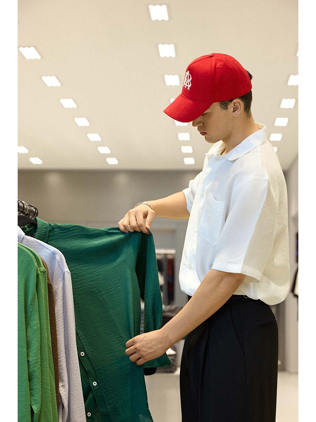 Erkek Relaxed Fit Kısa Kollu Cepli Lyocell Gömlek Beyaz-3