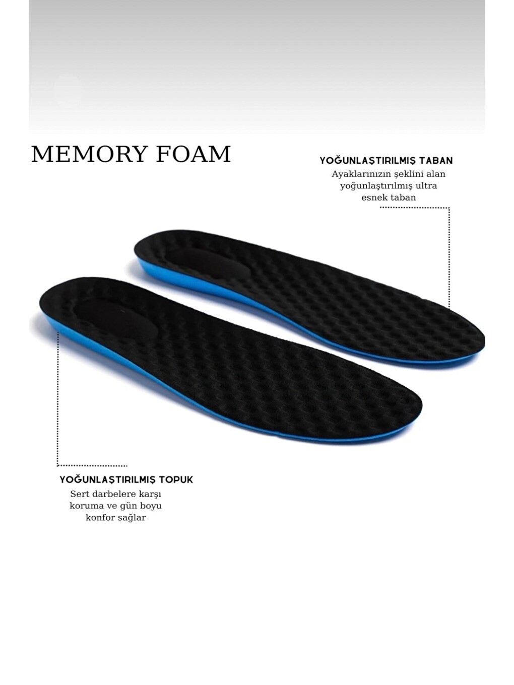 Memory Foam Ayakkabı Tabanlığı Ortopedik Spor Düz Tabanlık Topuk Dikeni Boy Yükseltici Siyah