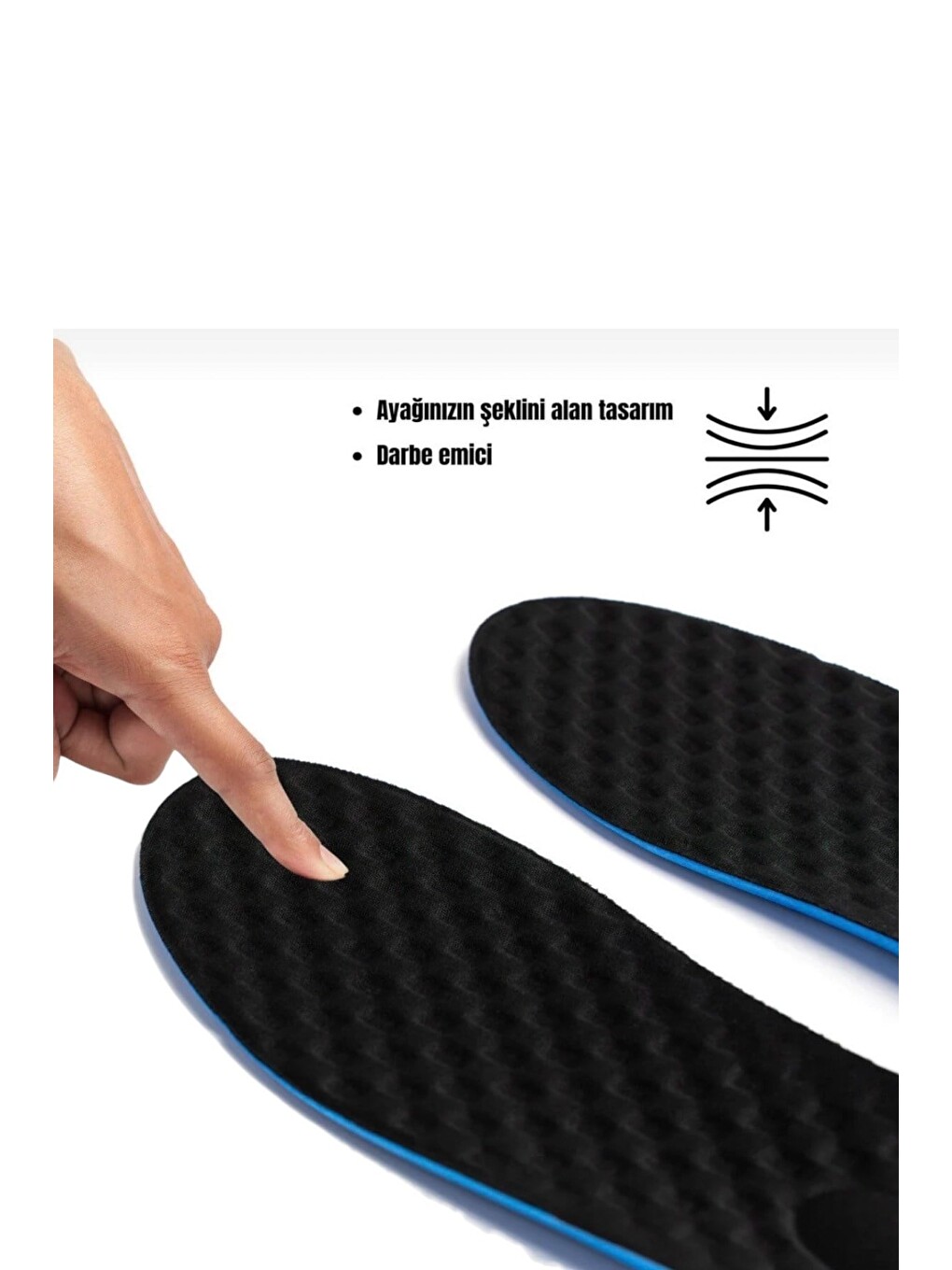 Memory Foam Ayakkabı Tabanlığı Ortopedik Spor Düz Tabanlık Topuk Dikeni Boy Yükseltici Siyah-2