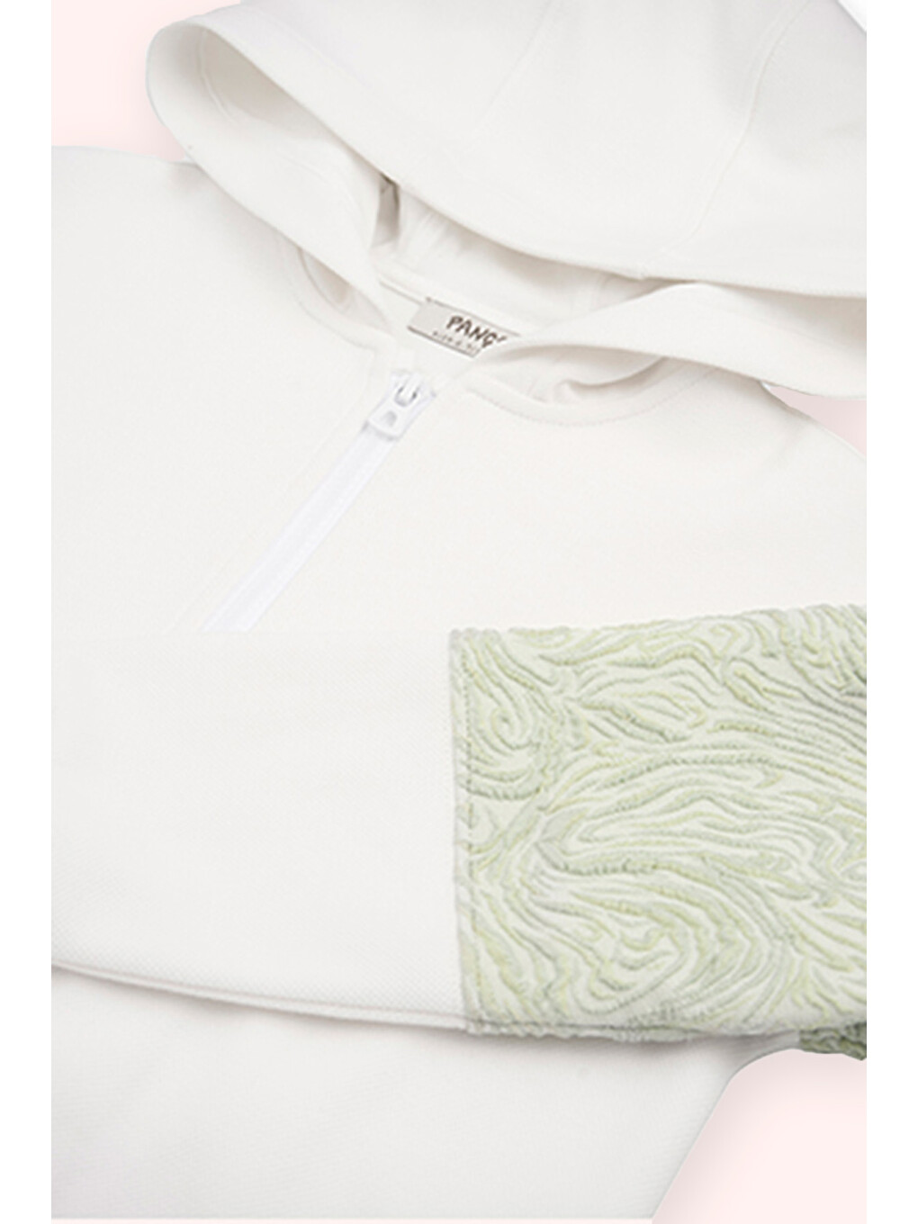 Kız Çocuk Ekru Fermuarlı Sweatshirt-1