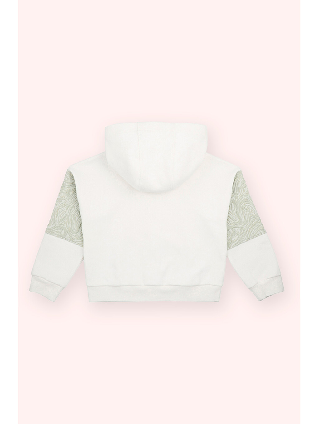 Kız Çocuk Ekru Fermuarlı Sweatshirt-2