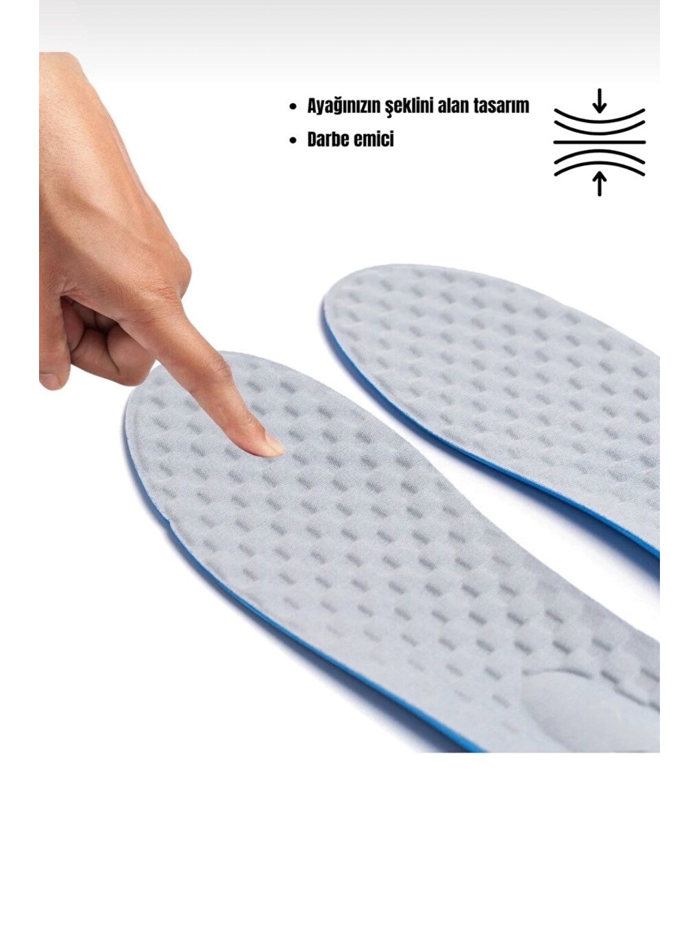 Memory Foam Ayakkabı Tabanlığı Ortopedik Spor Düz Tabanlık Topuk Dikeni Boy Yükseltici Gri-2