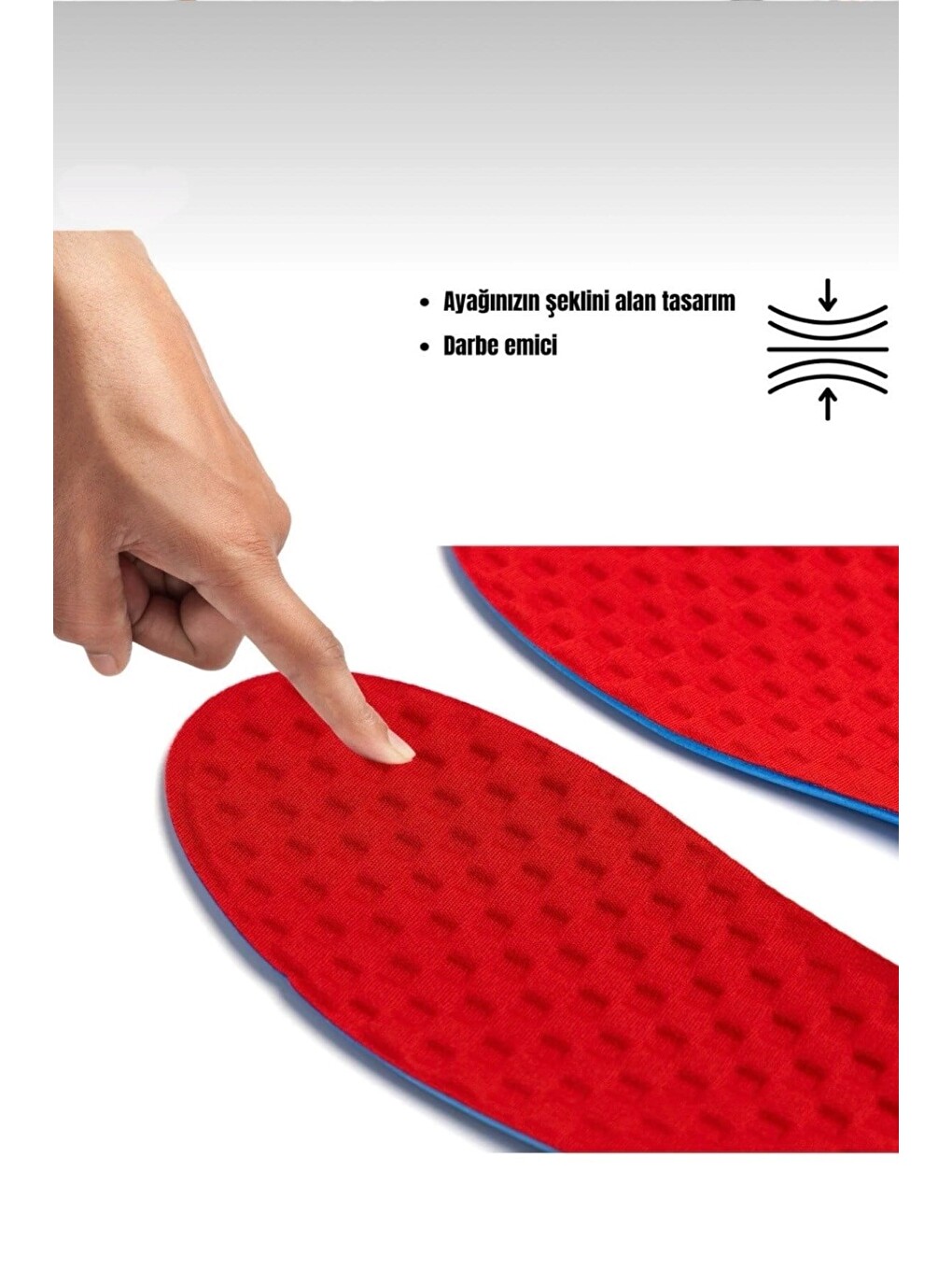 Kırmızı Memory Foam Ayakkabı Tabanlığı Ortopedik Spor Düz Tabanlık Topuk Dikeni Boy Yükseltici Kirmizi-2