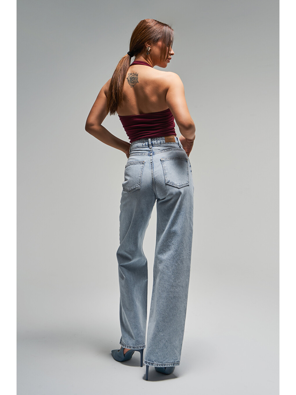 Mavi Kadın Ice Jean Rengi 4s5-3 Straight Fit Çiçek Nakışlı %100 Pamuk İç Boy 80 Cm Tasarım Denim Jean-3