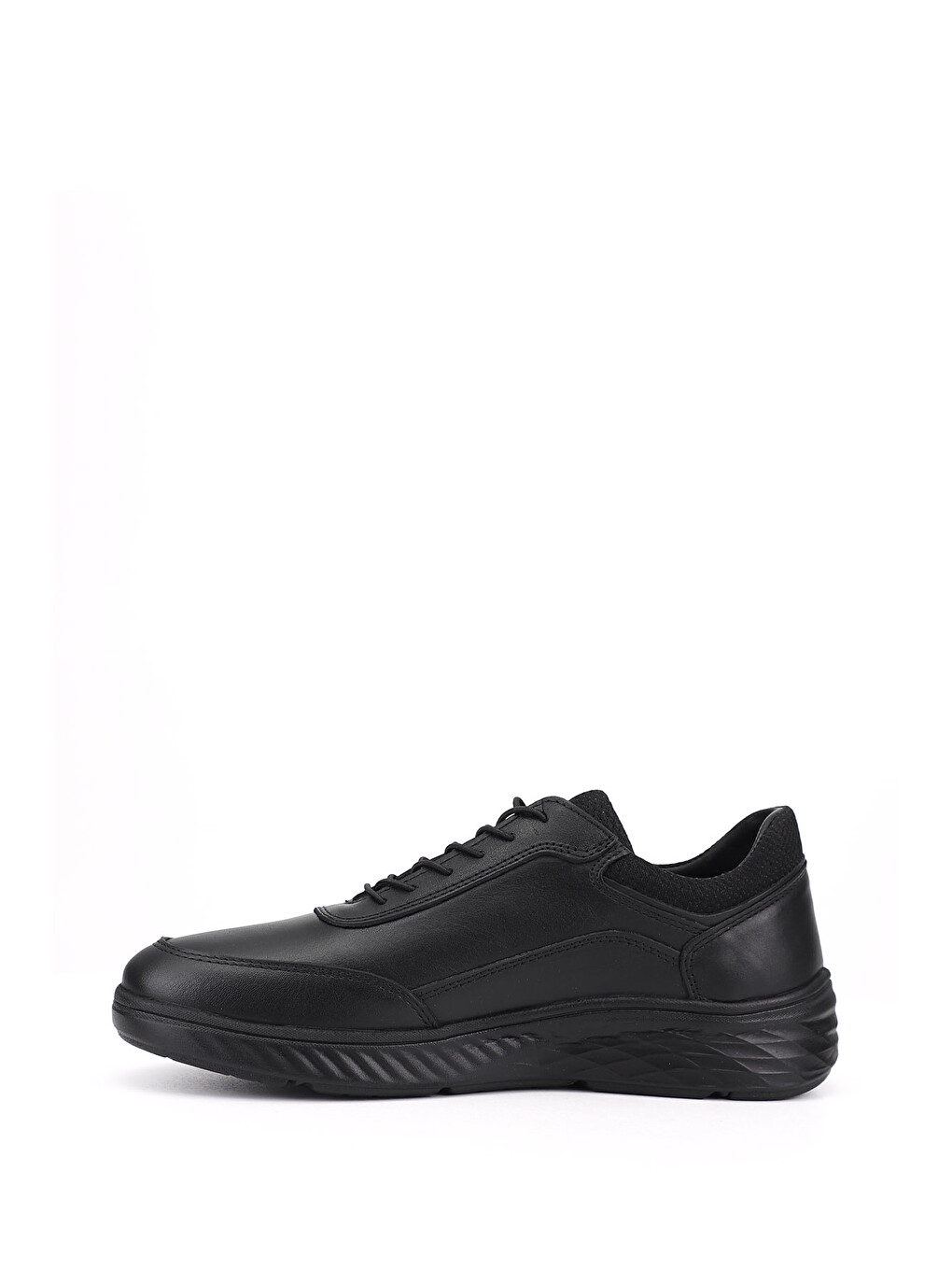 Erkek Siyah Bağcıklı Hakiki Deri Sneaker-2