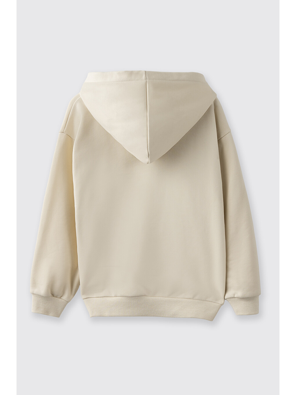 Kız Çocuk Fermuarlı Kalp Detaylı Bej Sweatshirt-4