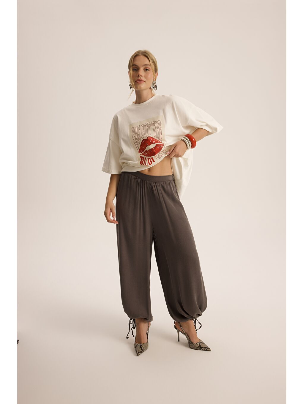 Aria Antrasit Şalvar Pantolon-1