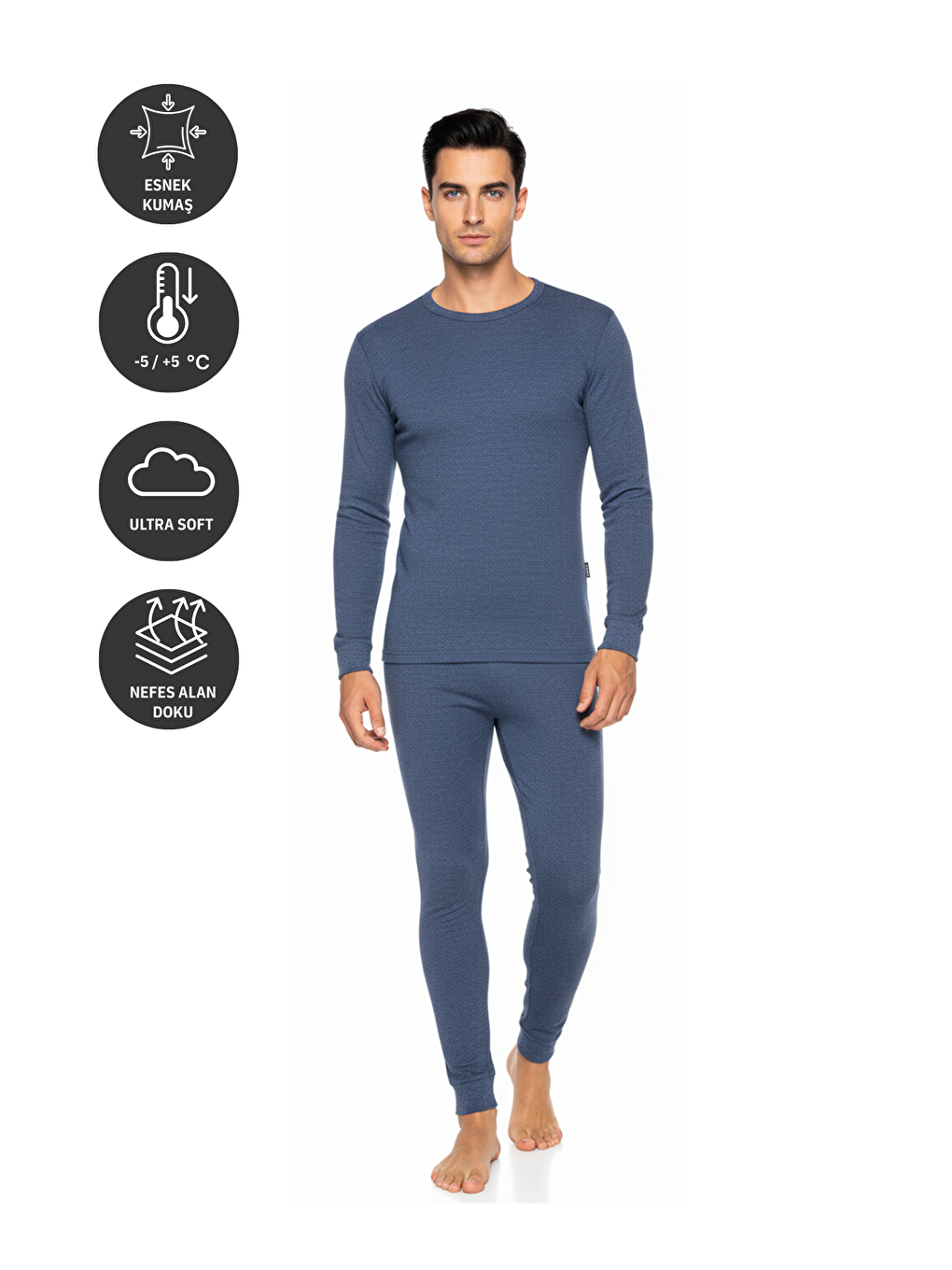 Artica Unisex Termal İçlik Set Lacivert-2
