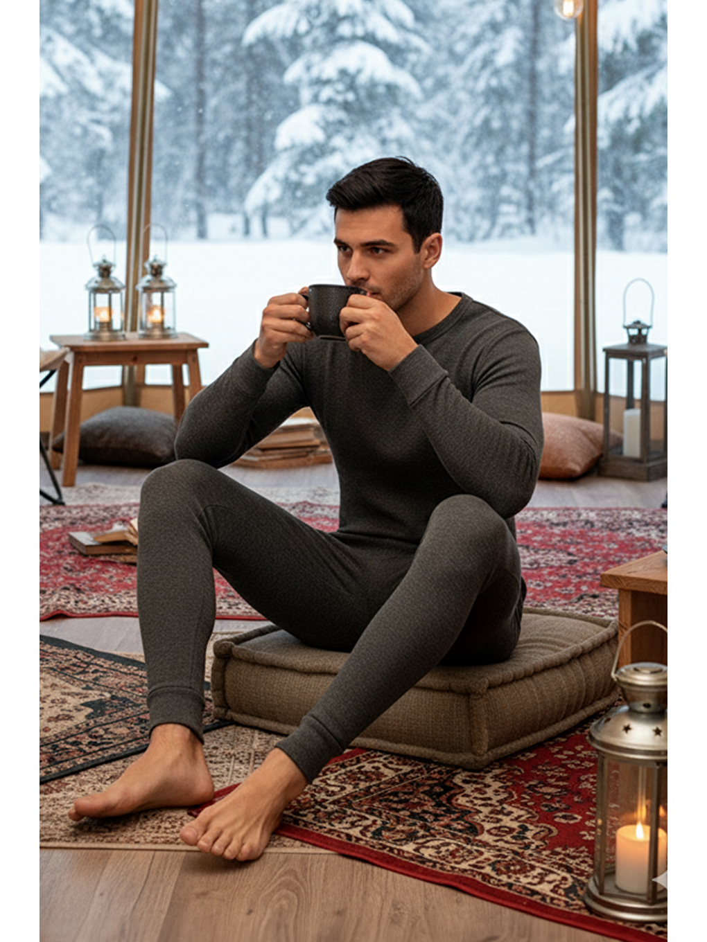 Ekru Artica Unisex Termal İçlik Set Antrasit-3