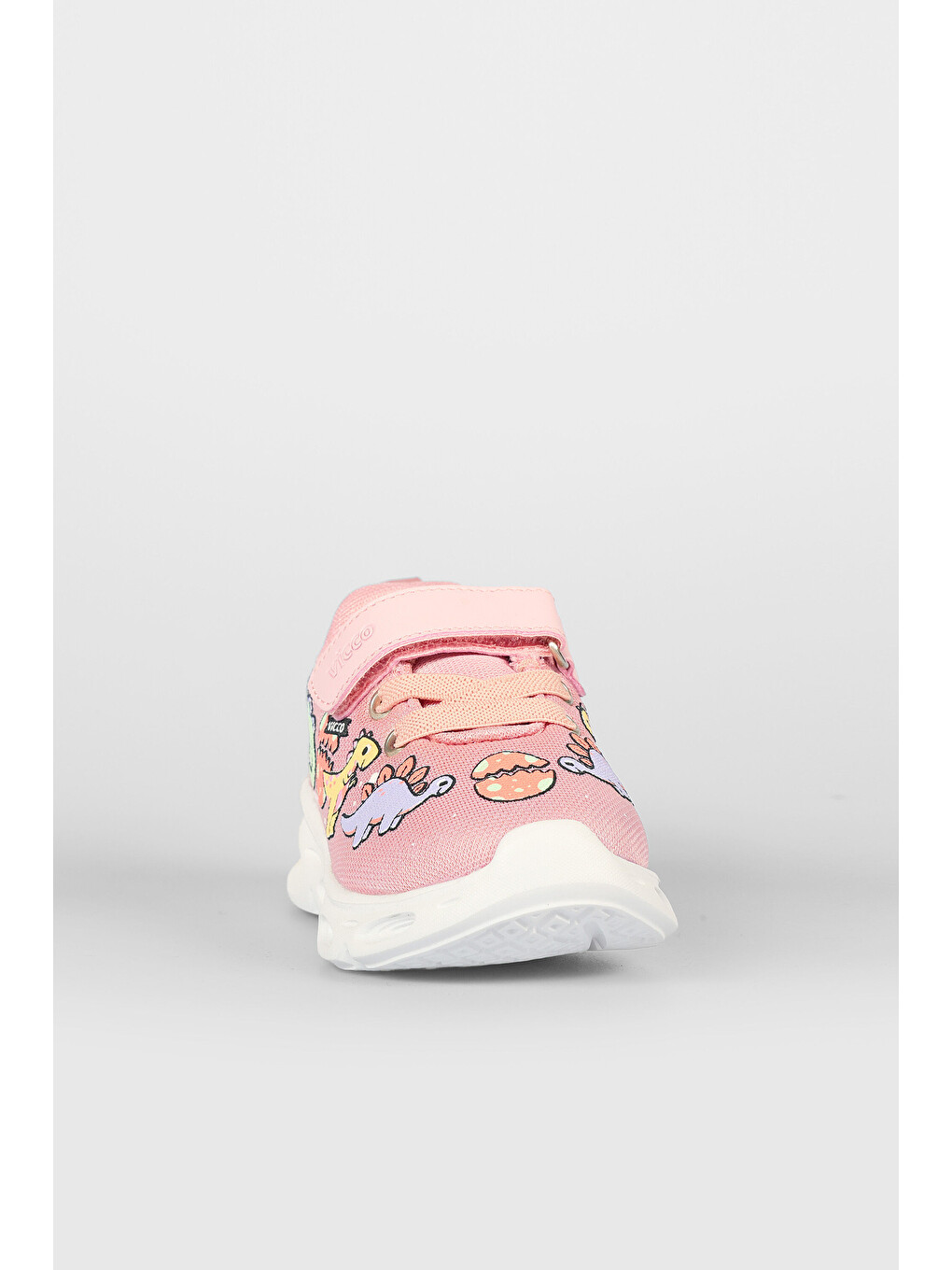 Pembe Dino Işıklı Kız Bebek Pudra Spor Ayakkabı-5