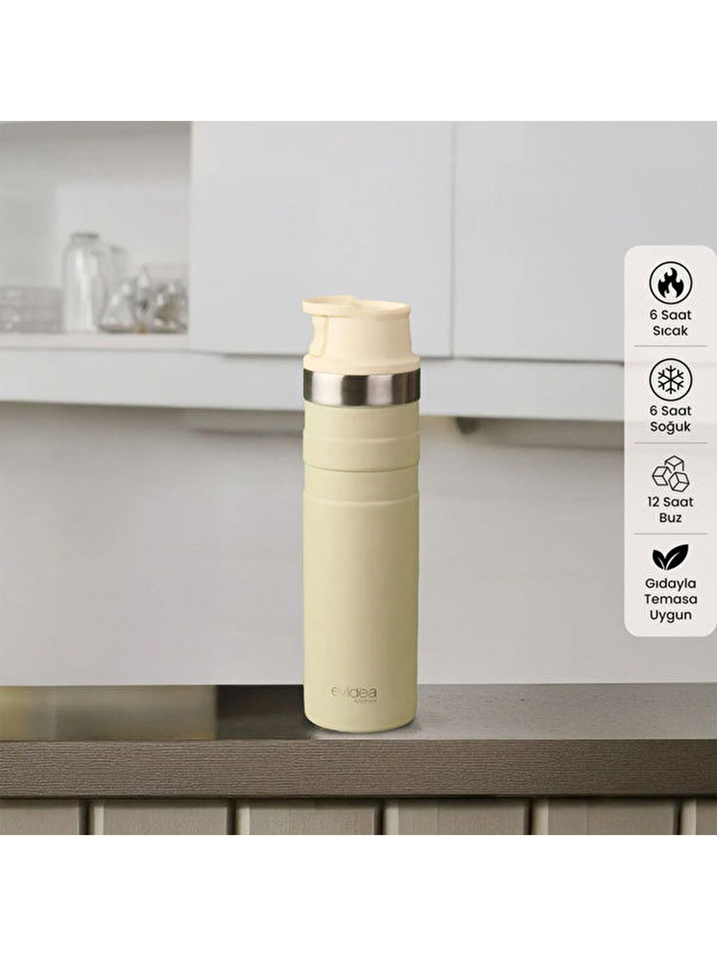 Kitchen Bireysel Termos - Bej - 600 ml