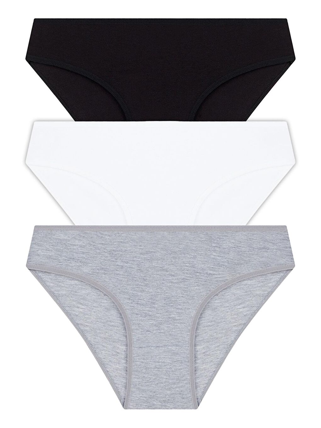 Karışık Basic Pamuklu Kadın Bikini Külot 3'Lü Paket - 4