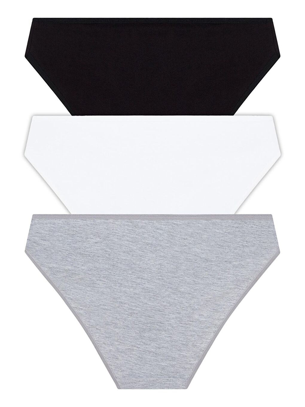 Karışık Basic Pamuklu Kadın Bikini Külot 3'Lü Paket - 4-4