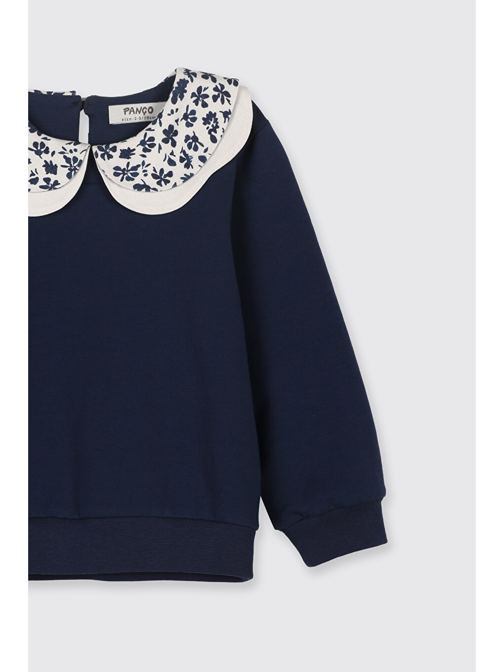 Kız Bebek Yaka Detaylı Lacivert Sweatshirt-2